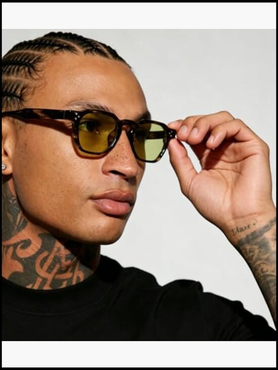 Square Retro Sunglasses with UV400 Protection Thick Frame Unisex Shades Trendy main image 5